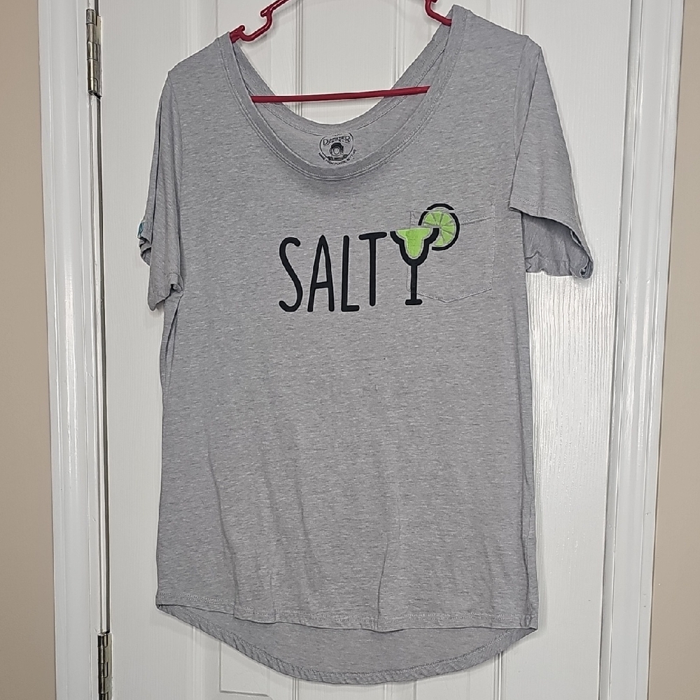 30A Casual Gray 'Salty' Graphic Tee Recycled From Plastic Bottles Dumpster Diver